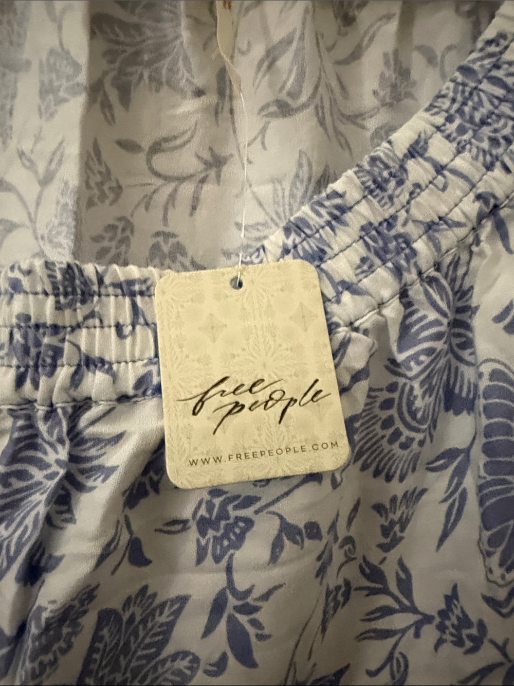 Free People Blue and White Floral Midi Skirt - Picture 2 of 5